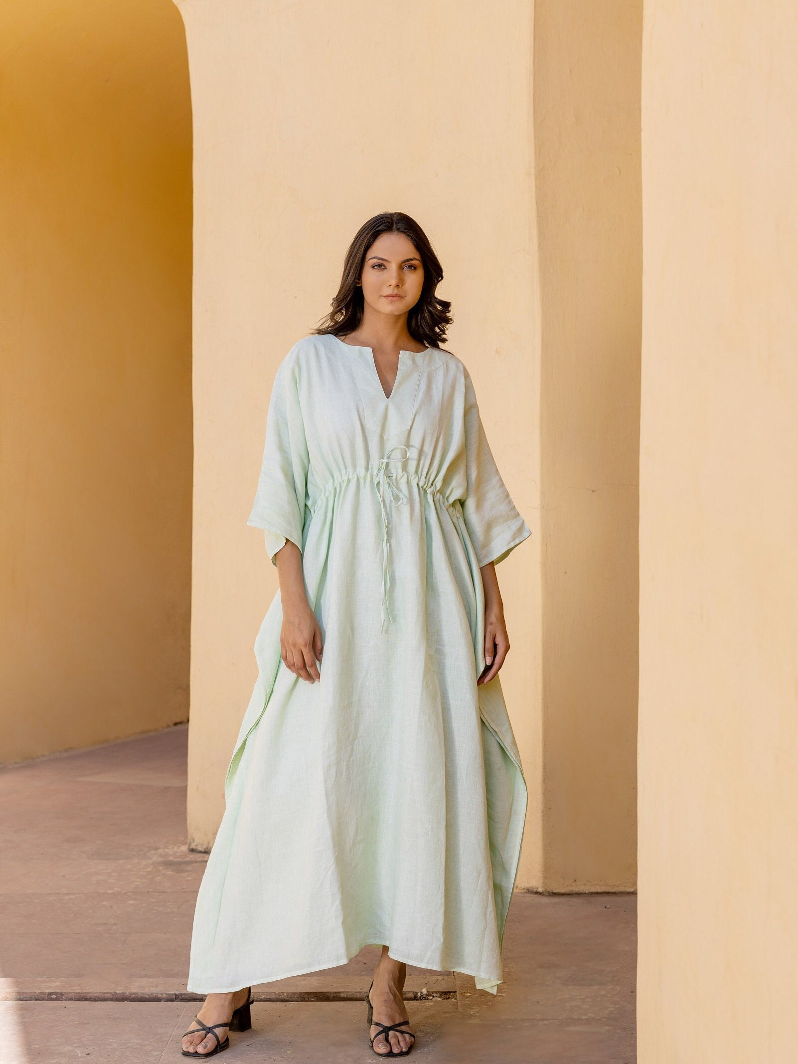 Washed Linen Kaftan Women | Soft Rumpled Oversized Maxi Dress | Breathable  Relaxed Linen Caftan Custom Size | 2026 Summer Linen Clothing - Etsy