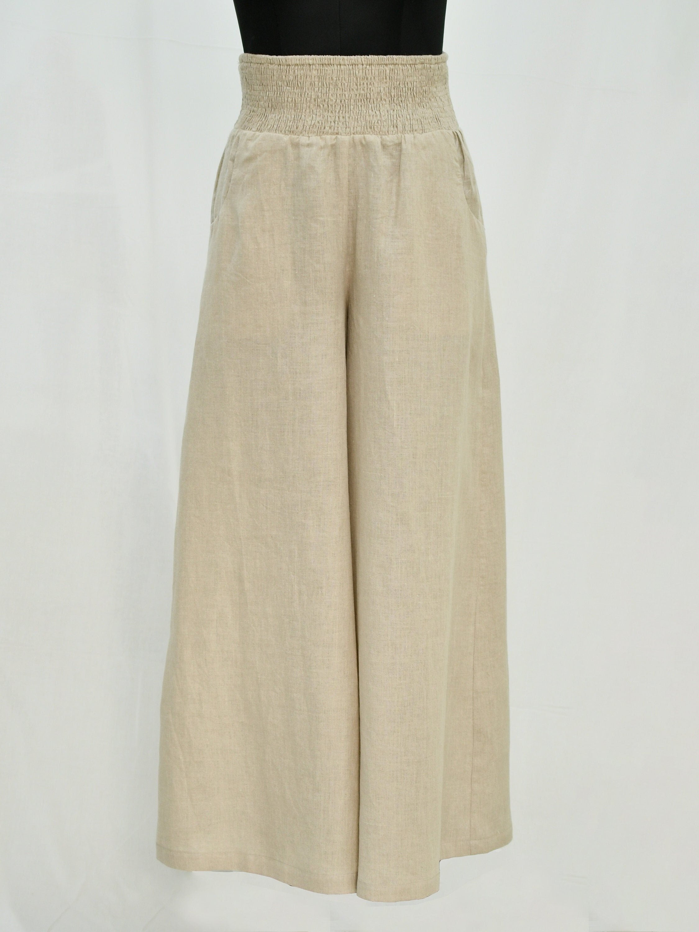 Petite linen deals pants palazzo