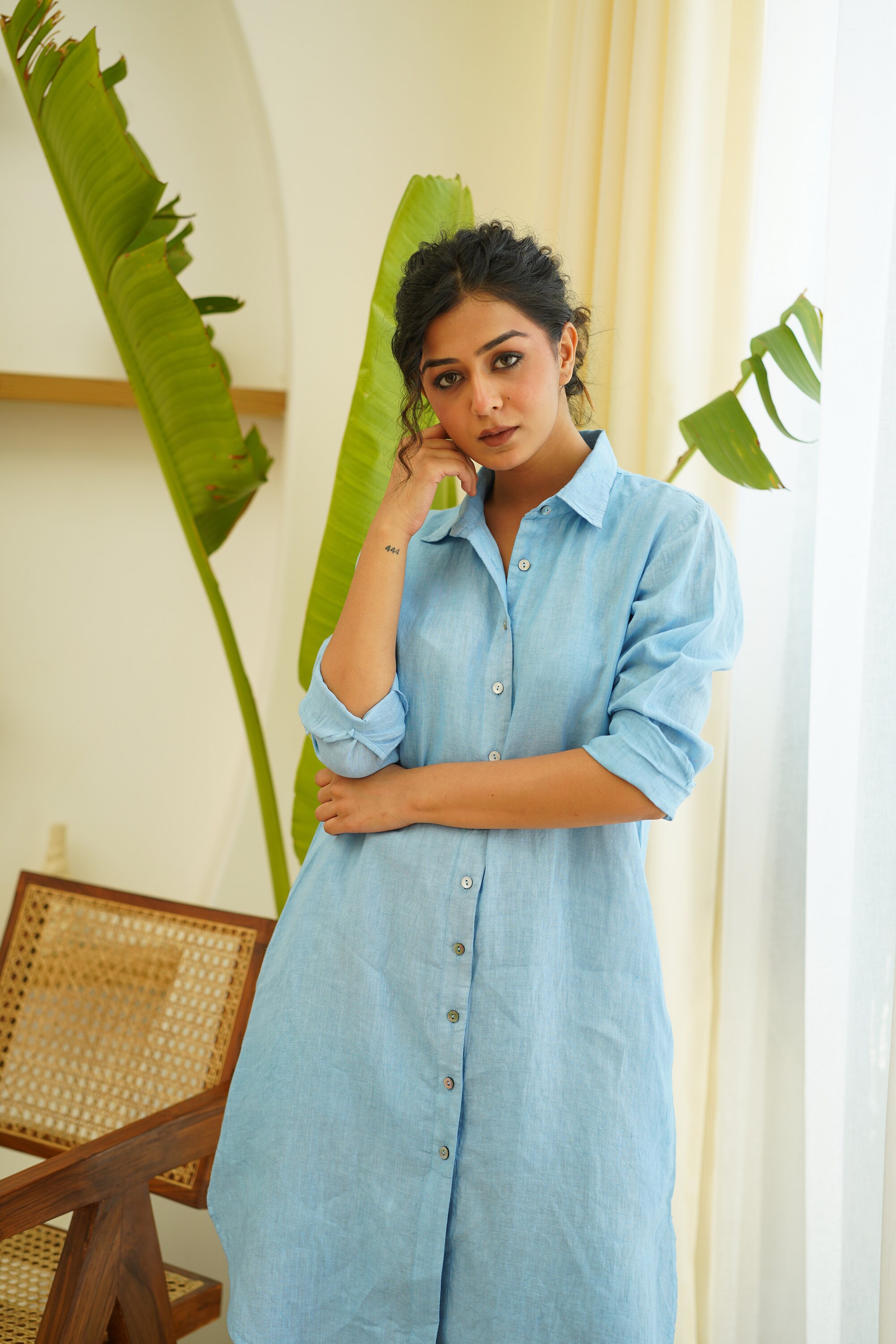chinese dress ladies Womens Cotton Linen Long Sleeve Maxi Long Dress Plain Classic Button Down Shirt  Dresses Trendy Boho Dresses Gray，Small at Amazon Women's Clothing store main image 0