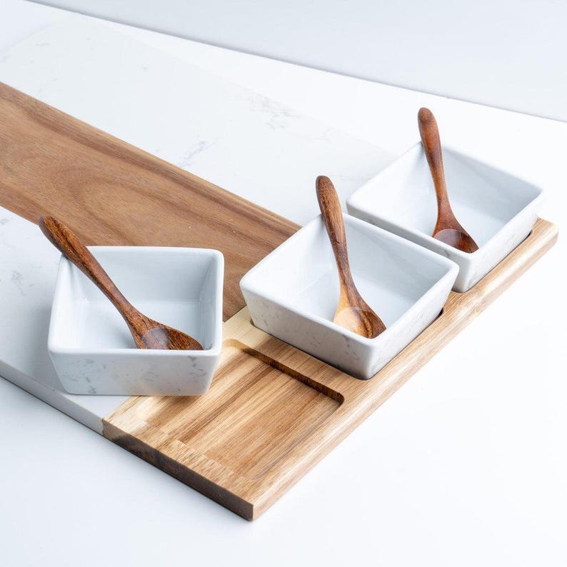 Marble Acacia Charcuterie 11-piece Board Set - Etsy