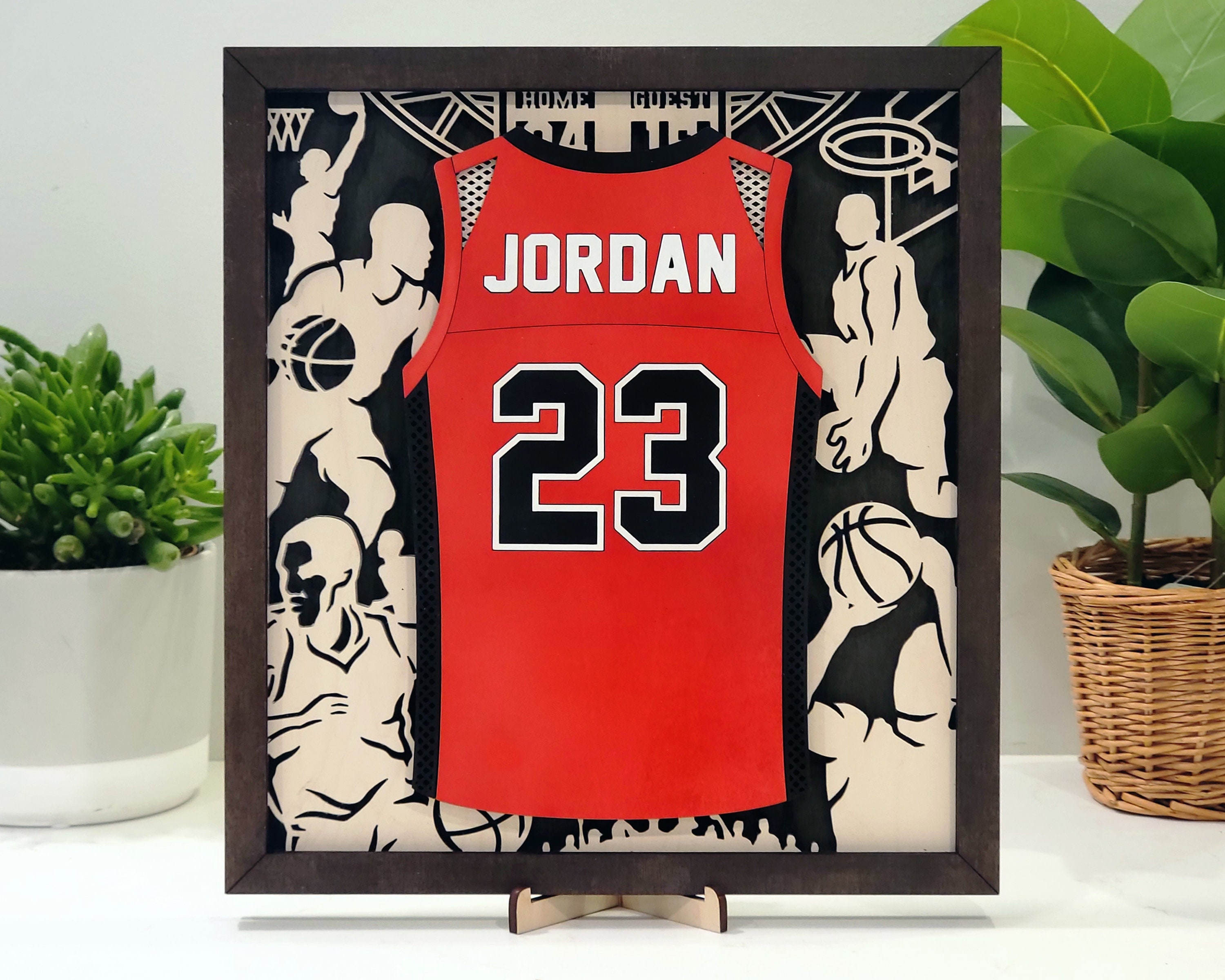 Customized Engraved Wood Baseball Player Sports Jersey Sign
