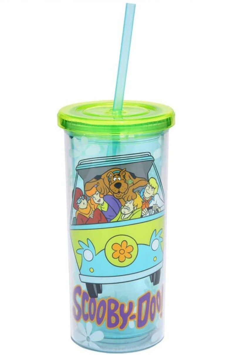 Scoobydoo 20 Oz Tall Cup With Lid and Straw Etsy