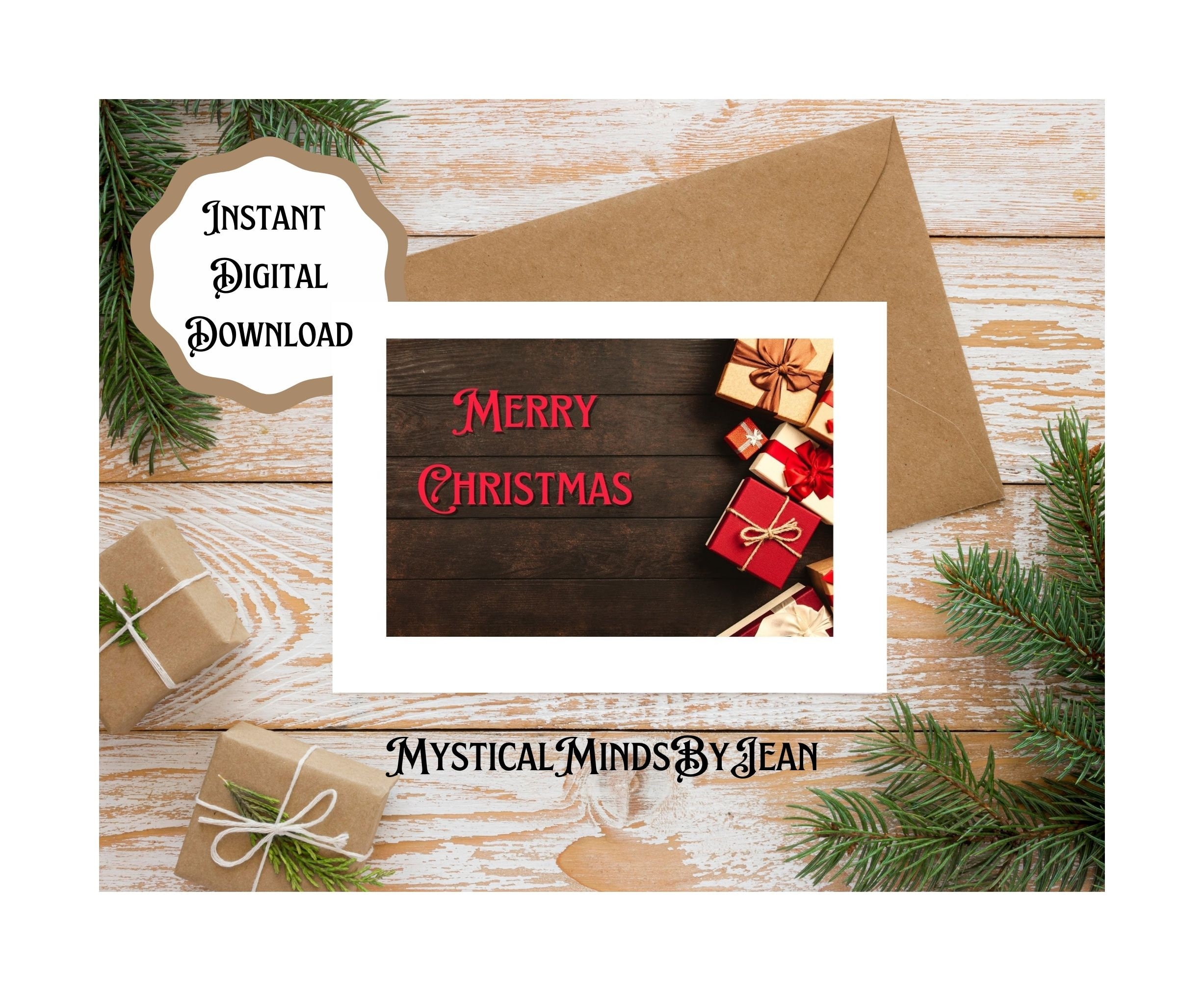 PRINTABLE Christmas Card 5x7 Merry Christmas Instant | Etsy UK