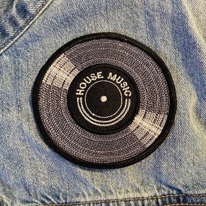 House Music Record Patch, Iron On/Sew On
