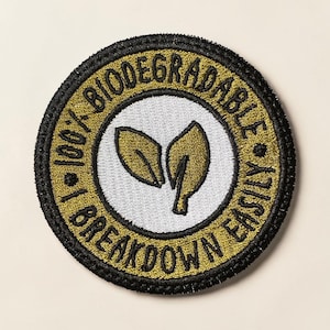 Biodegradable Meme Embroidered Patch Funny Eco