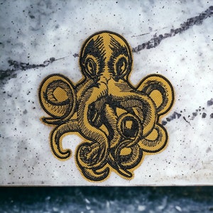 Kraken Patch - Sea Creature - Octopus - Iron On Patch - Sew On Patch - Patches For Jackets - Monster Patch