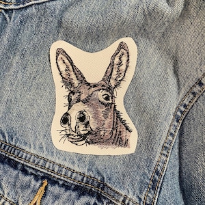 Embroidered Donkey Patch, Farmhouse Decor (2.5x4 in)