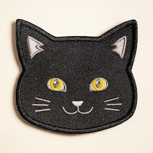 Black Cat Embroidered Patch Witchy Badge