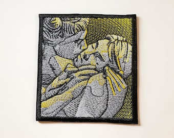 Kyssens broderade lapp Romantisk skulpturkonst