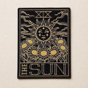 Embroidered Sun Tarot Card Patch – Celestial Jacket Apparel (5x7)