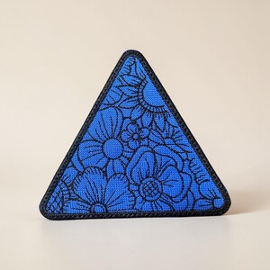 Triangle Floral Embroidered Patch Botanical