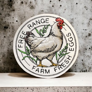 &#39;Farm Fresh Eggs&#39; Hühnerstempel Aufnäher - Perfekt für Hühnerliebhaber