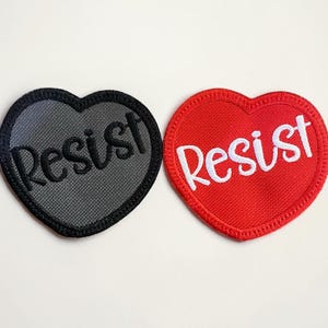 Resist Heart Embroidered Patch Bold Statement
