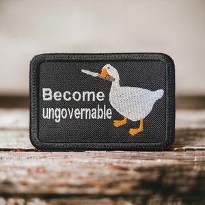 Become Ungovernable • Peace Was Never An Option Patch • Iron On, Sew On, Hook Backing • Funny Meme