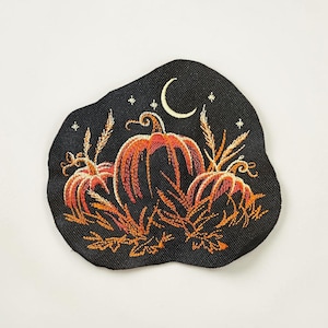 Parche bordado de calabaza de medianoche para Halloween