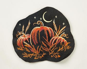 Midnight Kürbis Patch Halloween gestickt