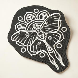 Custom Color Embroidered Luna Moth Patch – Iron On Moth Applique