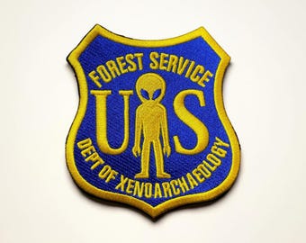Alien Forest Service Embroidered Patch Sci Fi Xenoarchaeology