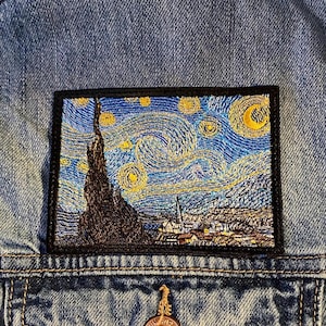 Van Gogh's Starry Night Patch - 4" or 6" - Iron On, Sew On, Hook Backing