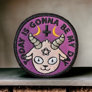 Today&#39;s the Day/Baphomet Symbol/Divine Being/Esoteric Emblem/Pagan/Gnostic/Goat Symbol/Iron-On/Sew-On Patch/Perfect For Jackets, Bags, Hats