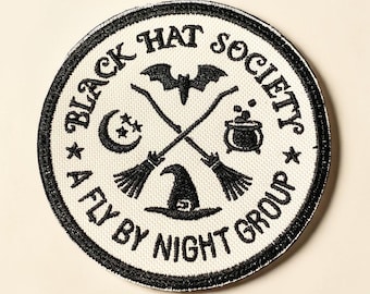 Black Hat Society Embroidered Patch Witch Badge