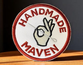 Handgjord Maven-lapp – Crafty Merit-märke, Stryk-på/Sy-på