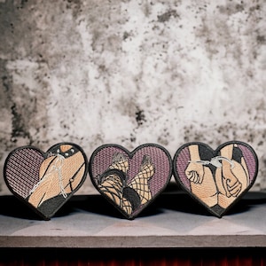 Heart-Shaped Bondage Embroidered Patch, 3 Styles, Iron On, Sew On, Perfect For Jackets, Shirtgs, Sweaters, Hats, Jeans