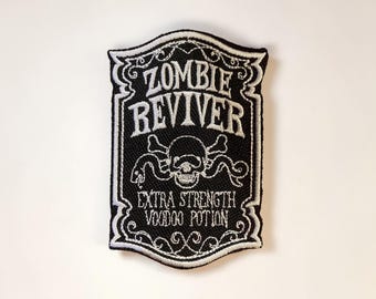 Zombie Reviver Embroidered Patch Gothic Apothecary Skull
