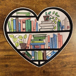 Embroidered Book Patch, Book Badge, Literary Love, Iron On, Sew On, Patches For Jacket, Bookworm Gift, Bibliophile Present, Reading Rocks