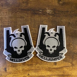 ODST Helljumpers Patch: Embroidered Flaming Skull, Sci-Fi Insignia