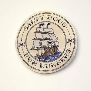Piratenschiff Aufnäher Salty Dogs Nautical Rum