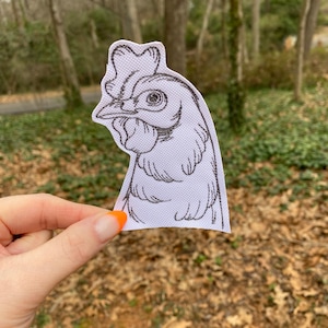 Embroidered Chicken Patch - Ideal for Chicken Lovers, Choose Iron-On or Sew-On