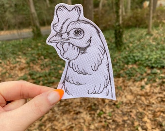 Broderad kycklinglapp - Perfekt för kycklingälskare, välj stryk-på eller sy-på