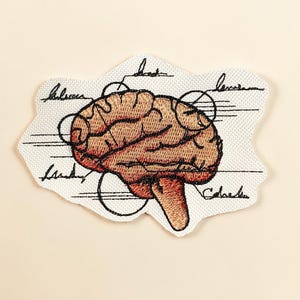 Anatomical Brain Embroidered Patch Medical Art
