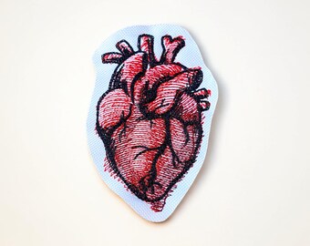 Patch brodé coeur anatomique Art peint