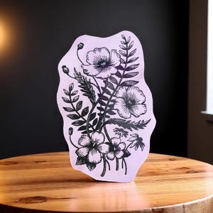 Botanical Poppies Embroidered Patch - Large Iron On/Sew On Floral Patch for Jackets, Bags - Customizable Flower Patch