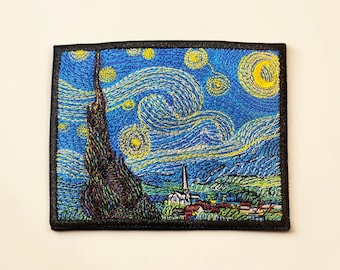 Starry Night Embroidered Patch Art Inspired