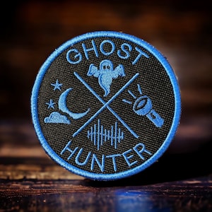 Certified Ghost Hunter Patch, Paranormal, Cryptid, Iron on, Hook Backing, or Sew on. Ghost Hunting. Paranormal Investigator Gear