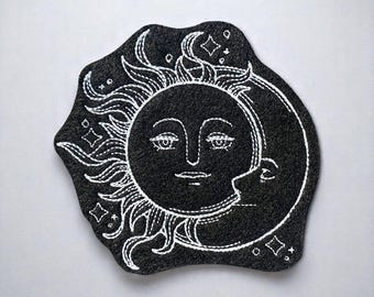 Sun Moon Embroidered Patch Celestial Iron On Badge
