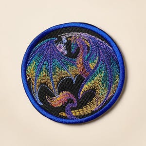 Dragon In Flight Embroidered Patch Fantasy Badge