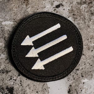 Iron Front 3 Arrows Embroidered Patch, 2.5&quot;, Iron On, Sew On, or Hook backing