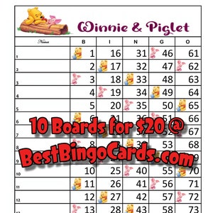 Bingo Boards 1-15 Lines - Straight, Mixed, 75 Ball (BBC-WINBXD)