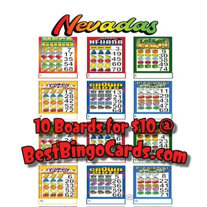 Bingo Boards 1-15 Player Picture - Nevadas - Straight, Mixed, 75 Ball