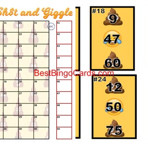 Planches de bingo pour 1-25 joueurs - Sh1ts & Giggles - Mixte, 75 boules
