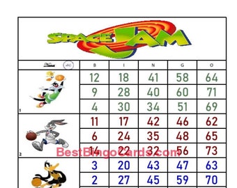 Bingo Boards 1-5 Player Blocks - Straight, Mixed, 75 Ball (BBC-SPA2TI)