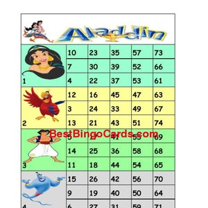 Bingo Boards 1-5 Player Blocks - Straight, Mixed, 75 Ball (BBC-ALA5P6)