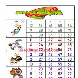 Bingo Boards 1-5 Player Blocks - Straight, Mixed, 75 Ball (BBC-SPA2TI)