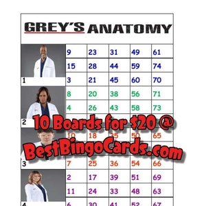 Bingo Boards 1-5 Player Block - Greys - Straight, Mixed, 75 Ball