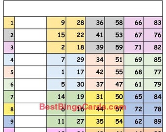 Bingo Boards 1-15 Player Block - Straight, Mixed 90 Ball