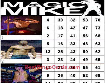 Bingo Boards 1-5 Players Block - Magic Mike - Straight, Mixed, 75 Ball